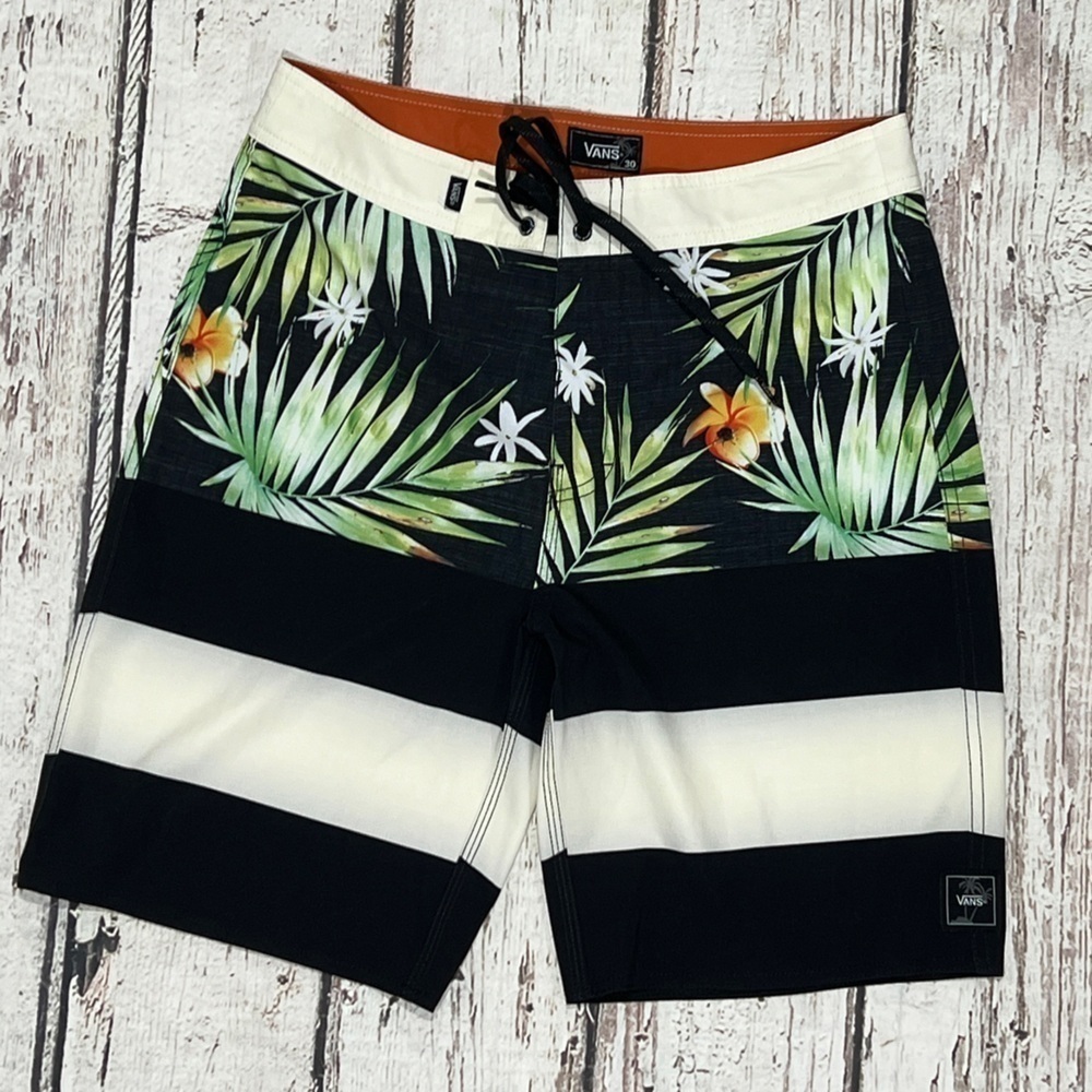 Vans Beach Summer Board Shorts Floral Bathing Suit Swim Trunks Men's Size 30